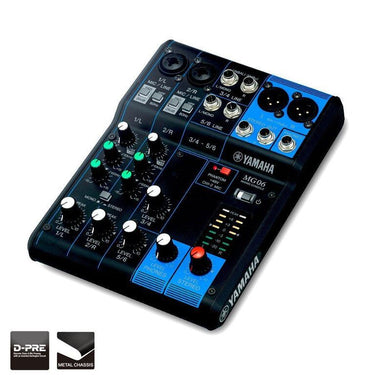 MEZCLADORA YAMAHA 6 CANALES 2 XLR, MG06